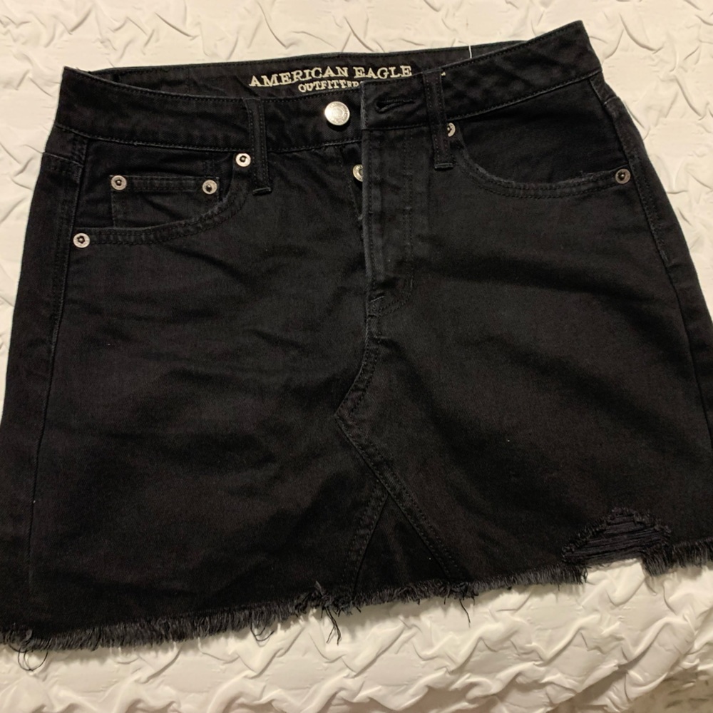 American Eagle Black Denim Miniskirt